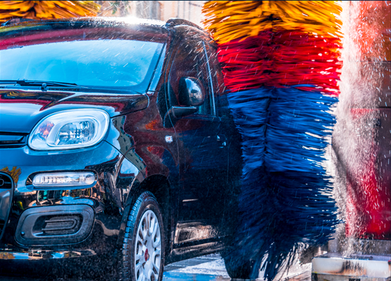 Car Undergoing Automatic Cash Wash