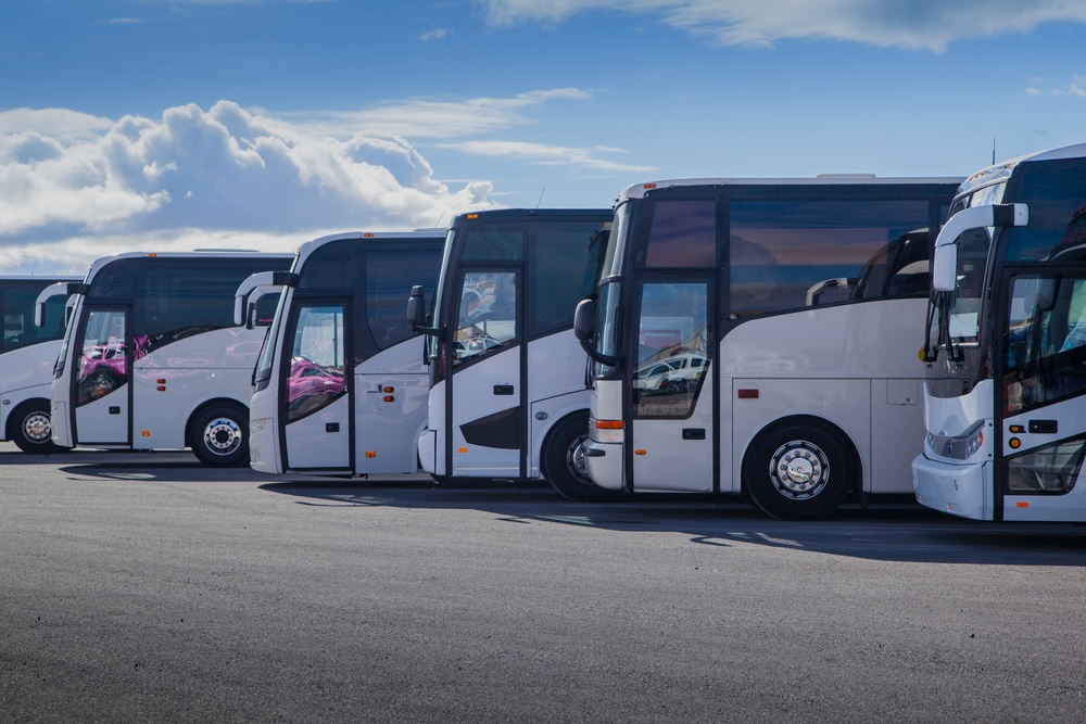 Fleet of tourist buses that need to be routinely maintained
