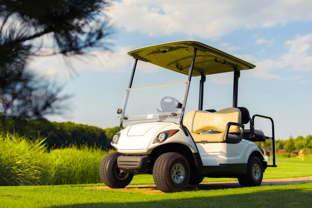 Golf carts that need washing benefit from wash water recycling system